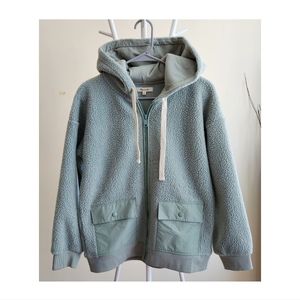 Madewell Women's Resourced Fleece Hooded Zip Jacket Size small NWT